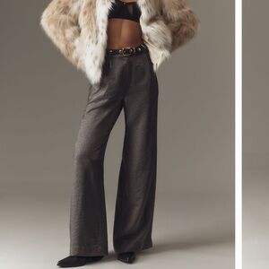 Maeve Shimmered Wide-leg Pants Licorice Women's Pants